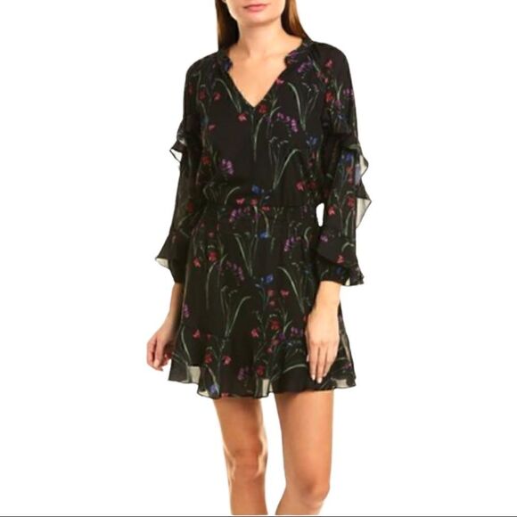Parker Dresses & Skirts - Parker Ruffle Sleeve Smocked Midnight Tulip Mini Dress